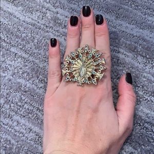Gold peacock ring